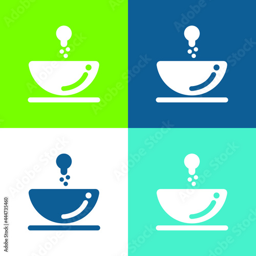 Bathroom Sink Flat four color minimal icon set