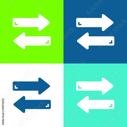 Arrows Flat four color minimal icon set