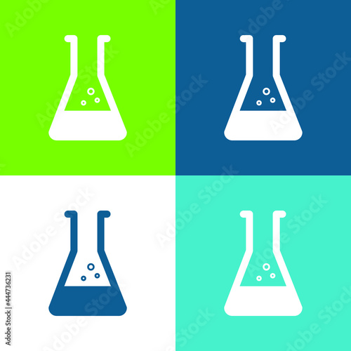 Beaker Flat four color minimal icon set