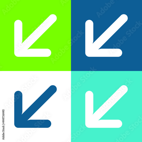 Arrows Flat four color minimal icon set