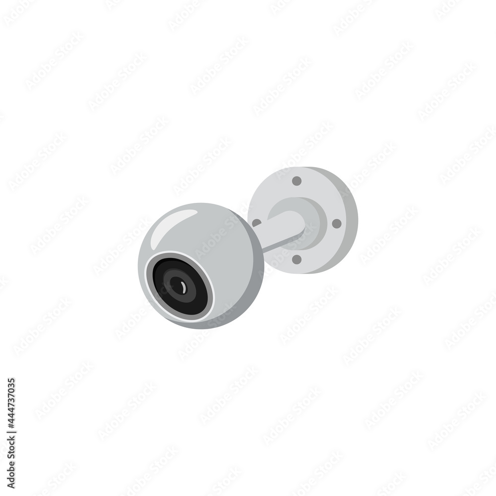Video surveillance cctv wall camera, flat vector illustration isolated. Video surveillance cctv wall camera, flat vector illustration isolated.