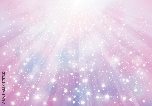 Vector  violet sparkling background with rays, lights and stars.