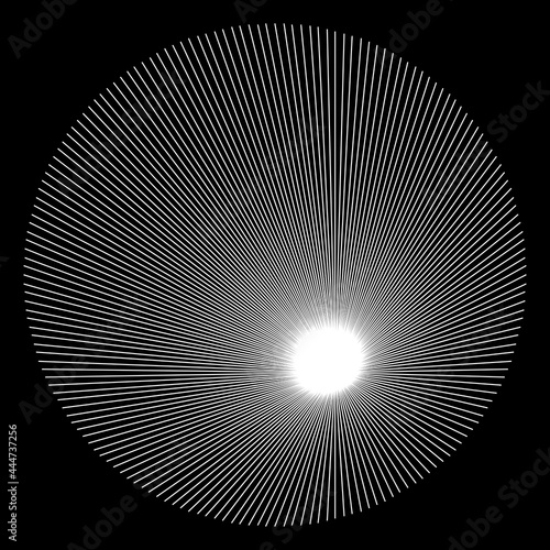 Abstract radial, radiating lines, stripes. Burst lines. Converging lines.