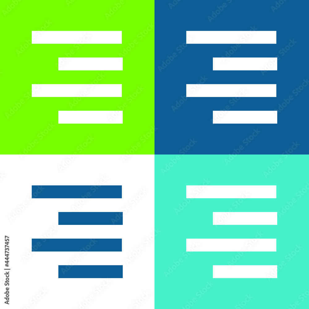 Align Right Flat four color minimal icon set Align Right Flat four color minimal icon set