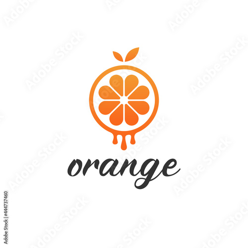 simple minimalist modern drippy orange logo