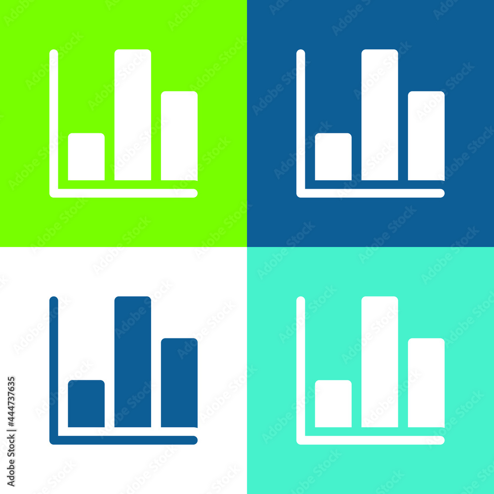Bar Chart Flat four color minimal icon set Bar Chart Flat four color minimal icon set