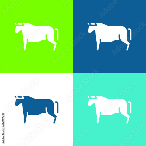 Beef Flat four color minimal icon set