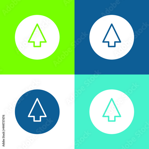 Free Download Arrow Up Outline On Circle Background Flat four color minimal icon set - GFXLoad