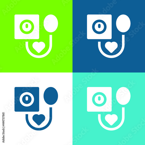 Blood Pressure Flat four color minimal icon set