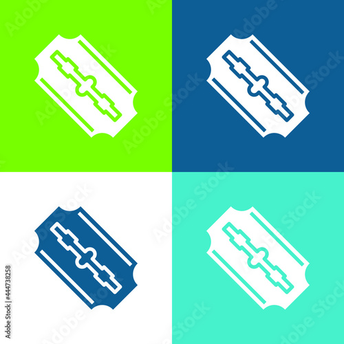 Blades Flat four color minimal icon set