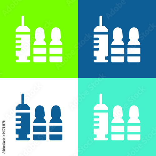 Botox Flat four color minimal icon set