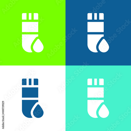 Blood Test Flat four color minimal icon set