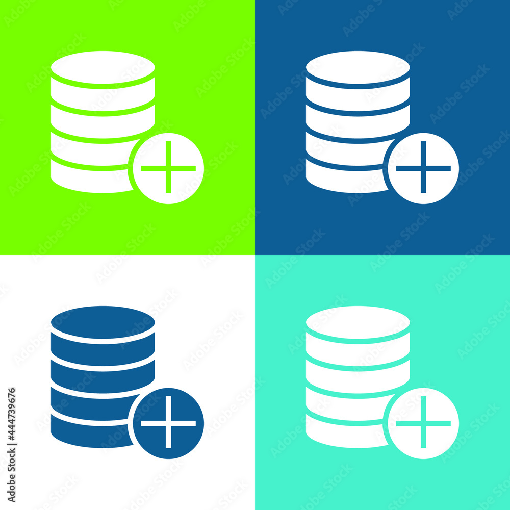 Add Flat four color minimal icon set