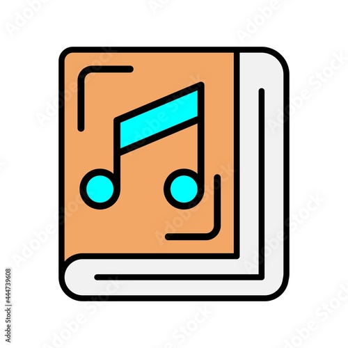 Music Book Line Filled Vector Icon Design