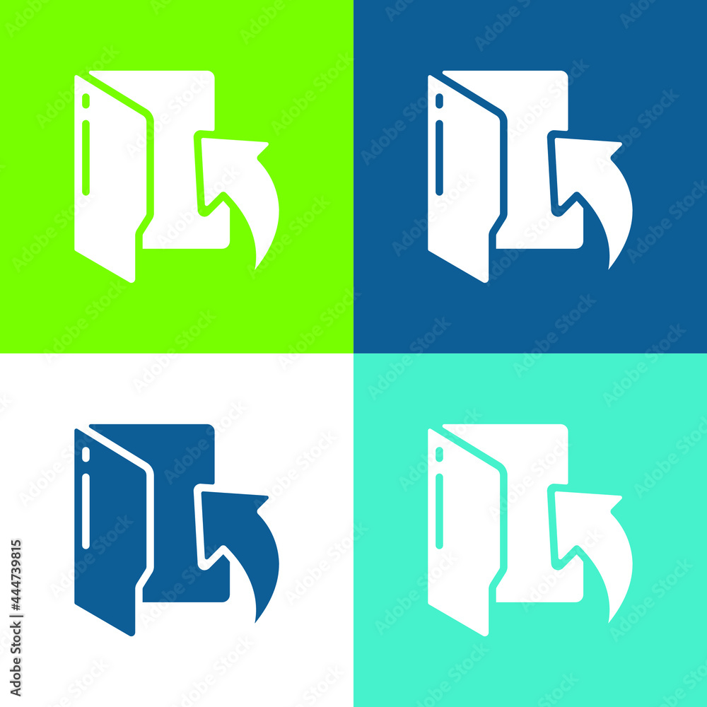 Arrow Flat four color minimal icon set Arrow Flat four color minimal icon set