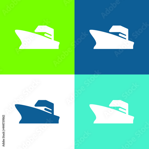Battleship Flat four color minimal icon set