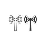 Antenna, network line, glyph vector icon