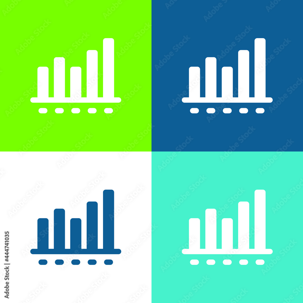 Bar Chart Flat four color minimal icon set Bar Chart Flat four color minimal icon set