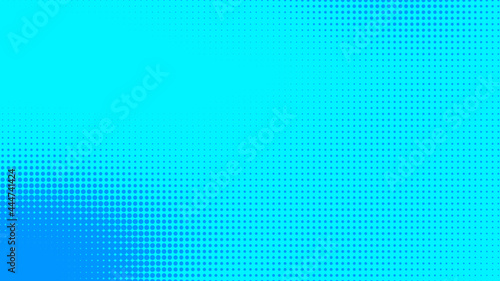 Dots halftone blue color pattern gradient texture with technology digital background. Dots pop art comics with summer background.