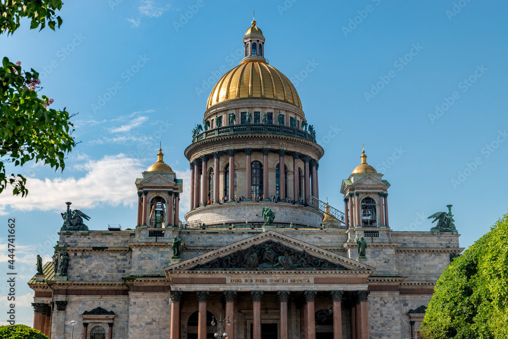 Golden dome of Saint Isaac's Cathedral in Saint Petersburg