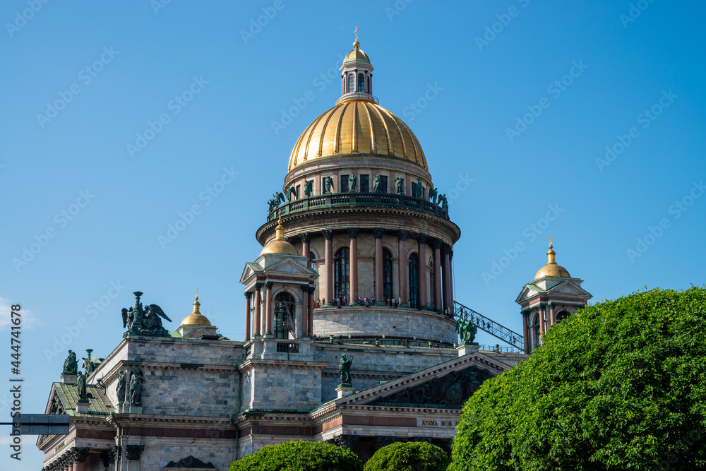 Golden dome of Saint Isaac's Cathedral in Saint Petersburg