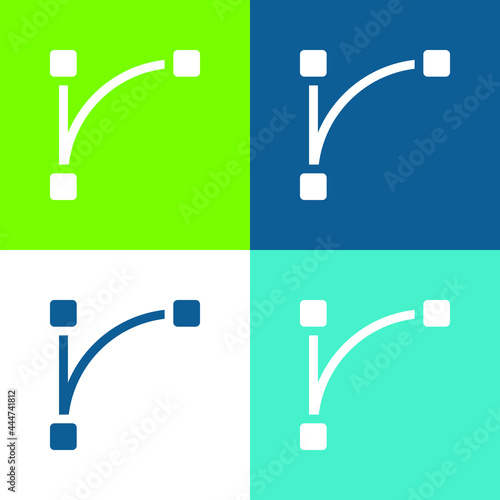 Arc Flat four color minimal icon set