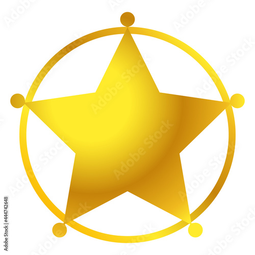 Sheriff's badge, star icon, design element. Deputy, police bade