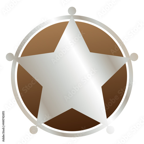 Sheriff's badge, star icon, design element. Deputy, police bade