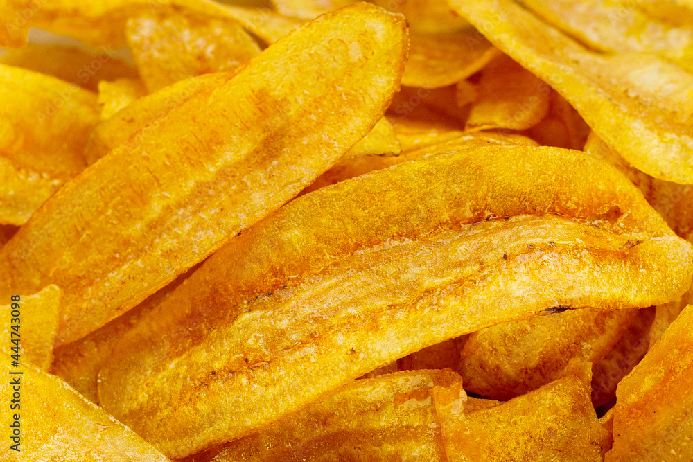 Close up of Banana slice chips Close up of Banana slice chips