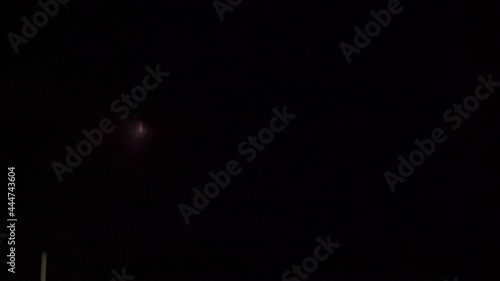 Lightning with dramatic clouds image . Night thunder-storm
