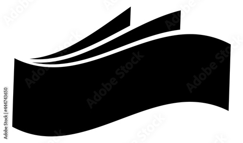 Ticket, coupon, open magazine, booklet. Catalog and leaflet, pamphlet icon, symbol, pictogram
