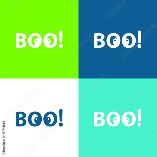 Boo Flat four color minimal icon set