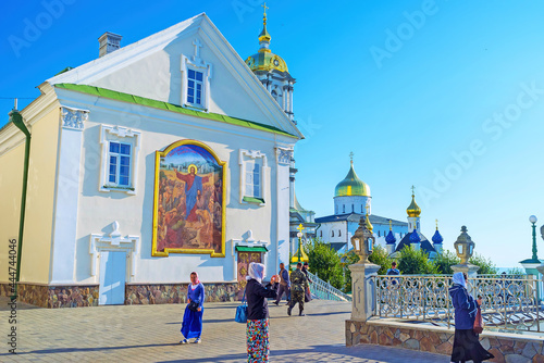 Icon on the wall of Dormition Cathedral in Pochaiv Lavra Monastery, Ukraine photo