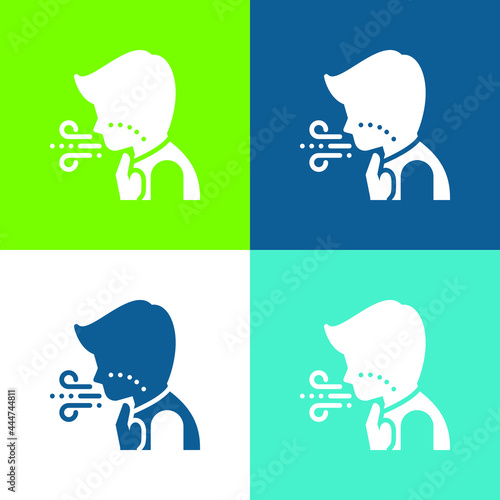 Breathing Flat four color minimal icon set