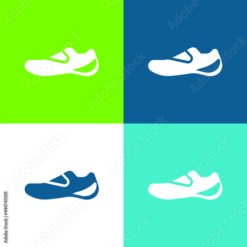 Boot Flat four color minimal icon set