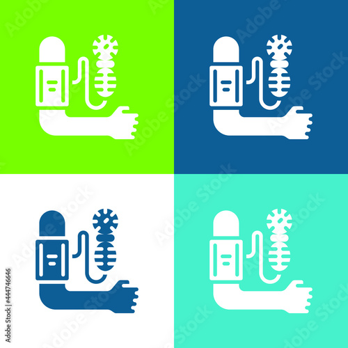 Arm Flat four color minimal icon set