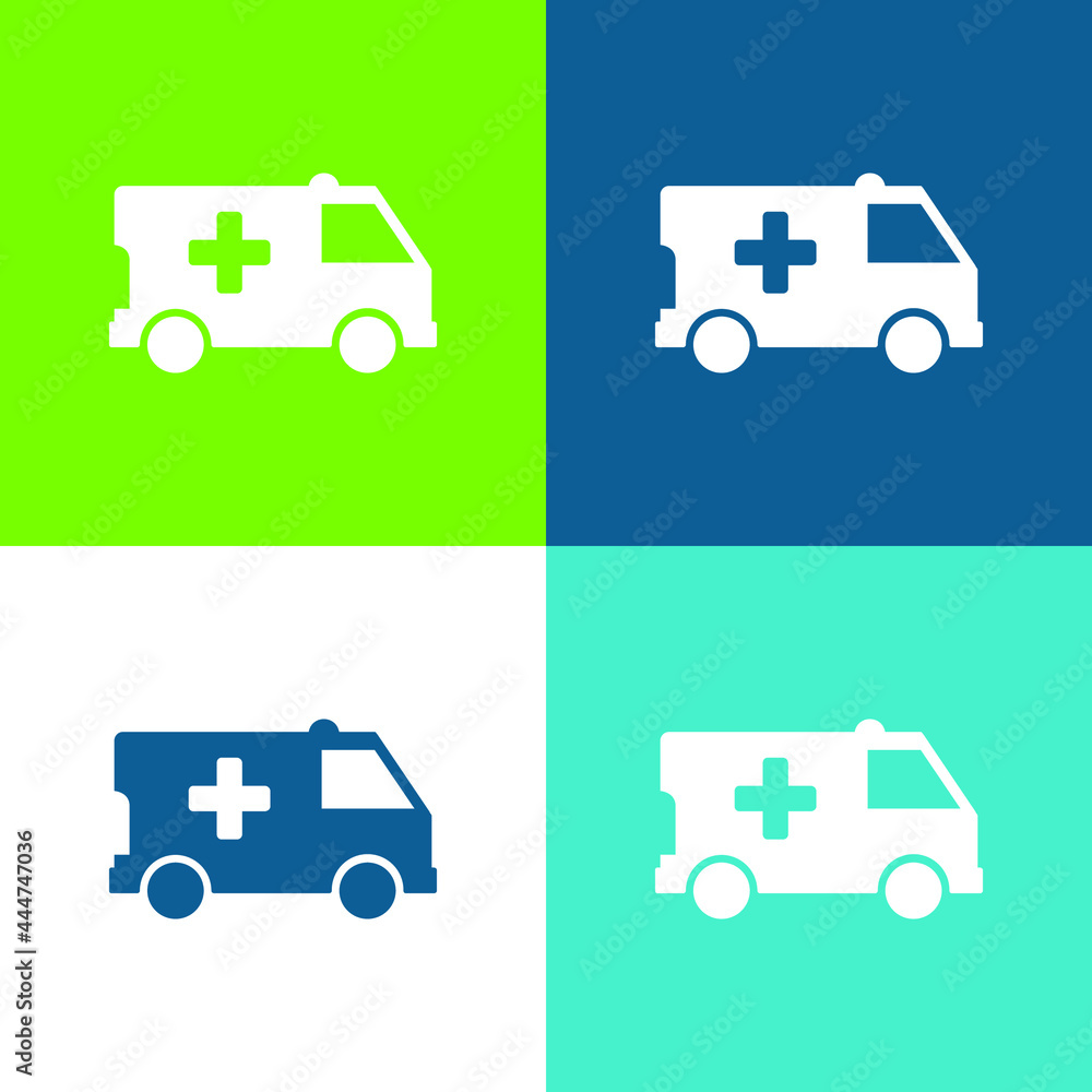 Ambulance Flat four color minimal icon set Ambulance Flat four color minimal icon set