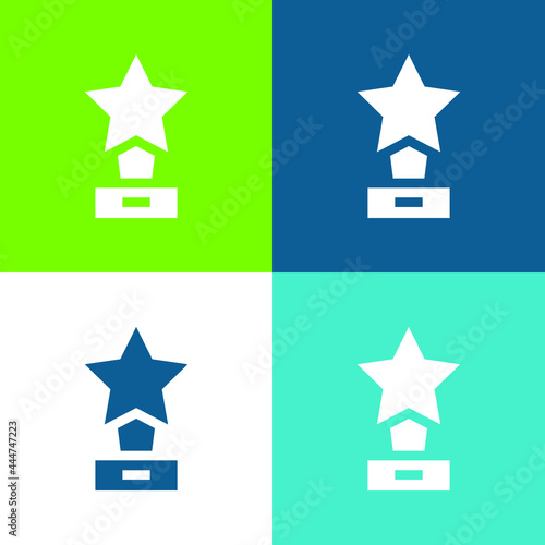 Award Flat four color minimal icon set