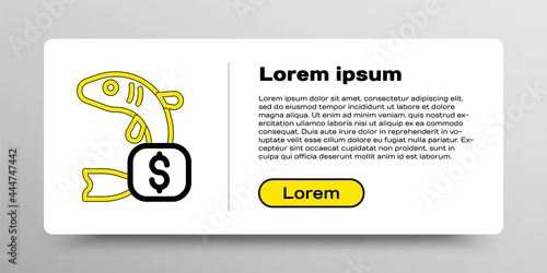 Line Price tag for fish icon isolated on white background. Colorful outline concept. Vector
