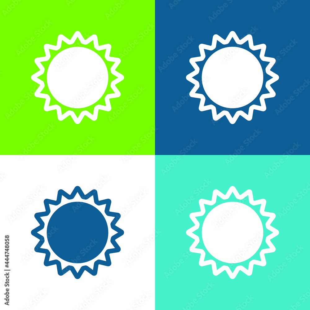 Annular Eclipse Flat four color minimal icon set Annular Eclipse Flat four color minimal icon set