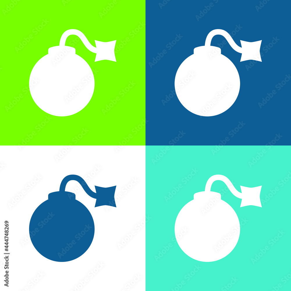 Bomb Flat four color minimal icon set Bomb Flat four color minimal icon set