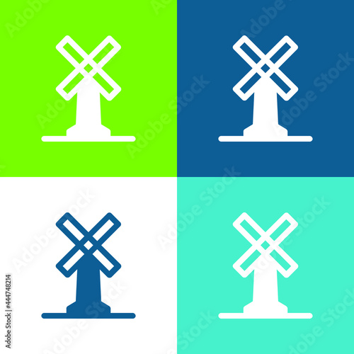 Big Windmill Flat four color minimal icon set