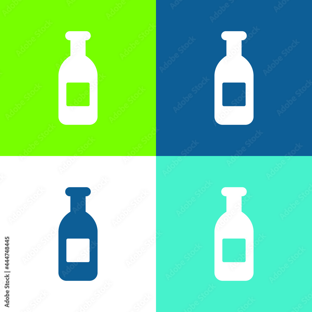 Bottle Of Water Flat four color minimal icon set Bottle Of Water Flat four color minimal icon set