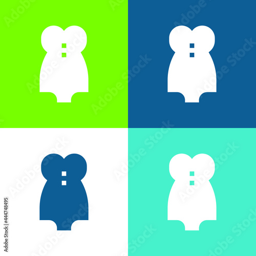 Bodysuit Flat four color minimal icon set