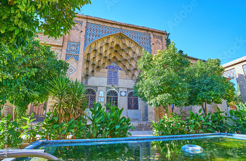 Decorated portal of Hafezieh, Shiraz, Iran photo