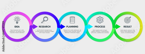Business flowchart presentation. Workflow process steps infographic template isolated vector illustration. Business timeline infographic chain