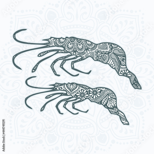 Sea Mandala Vector. Vintage decorative elements. Oriental pattern, vector illustration.