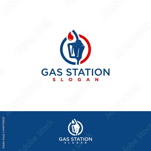 Petrol pump logo design vector art.