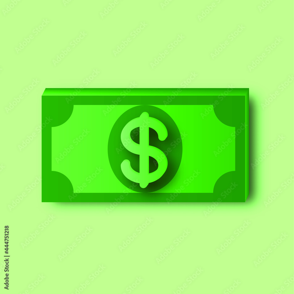 Money dollar cash 3d Icon. Money-saving financial goal concept. Design graphic elements, icons, symbols. Vector Illustrations. Money dollar cash 3d Icon. Money-saving financial goal concept. Design graphic elements, icons, symbols. Vector Illustrations.