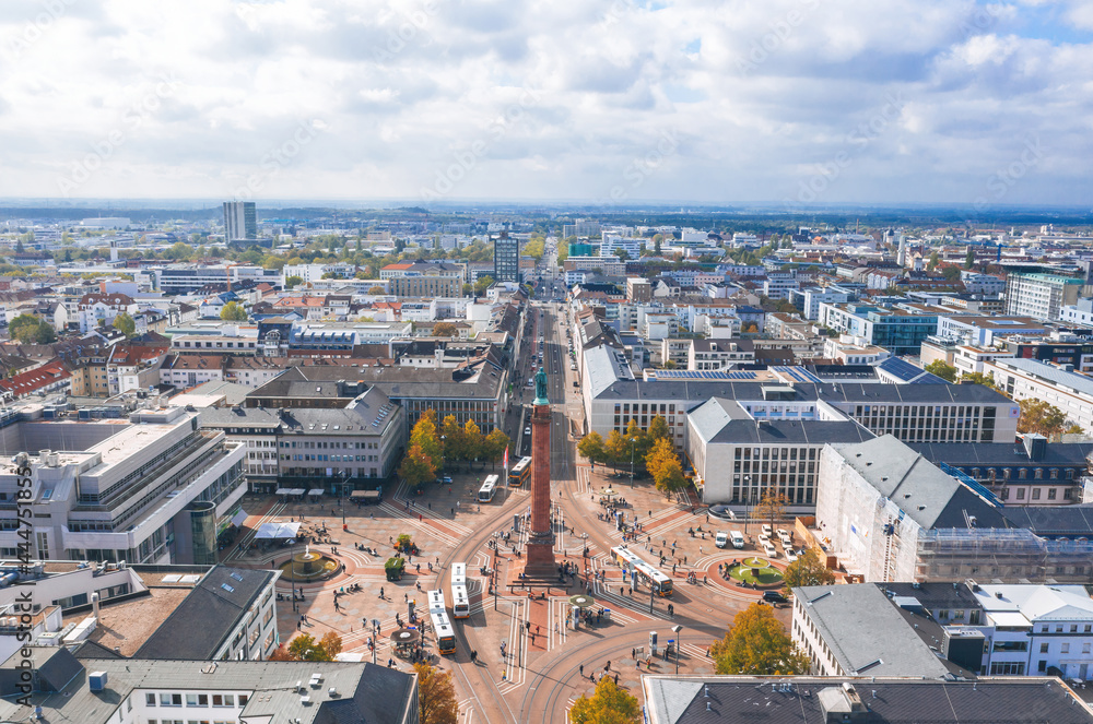 Summer cityscape of Darmstadt, Germany